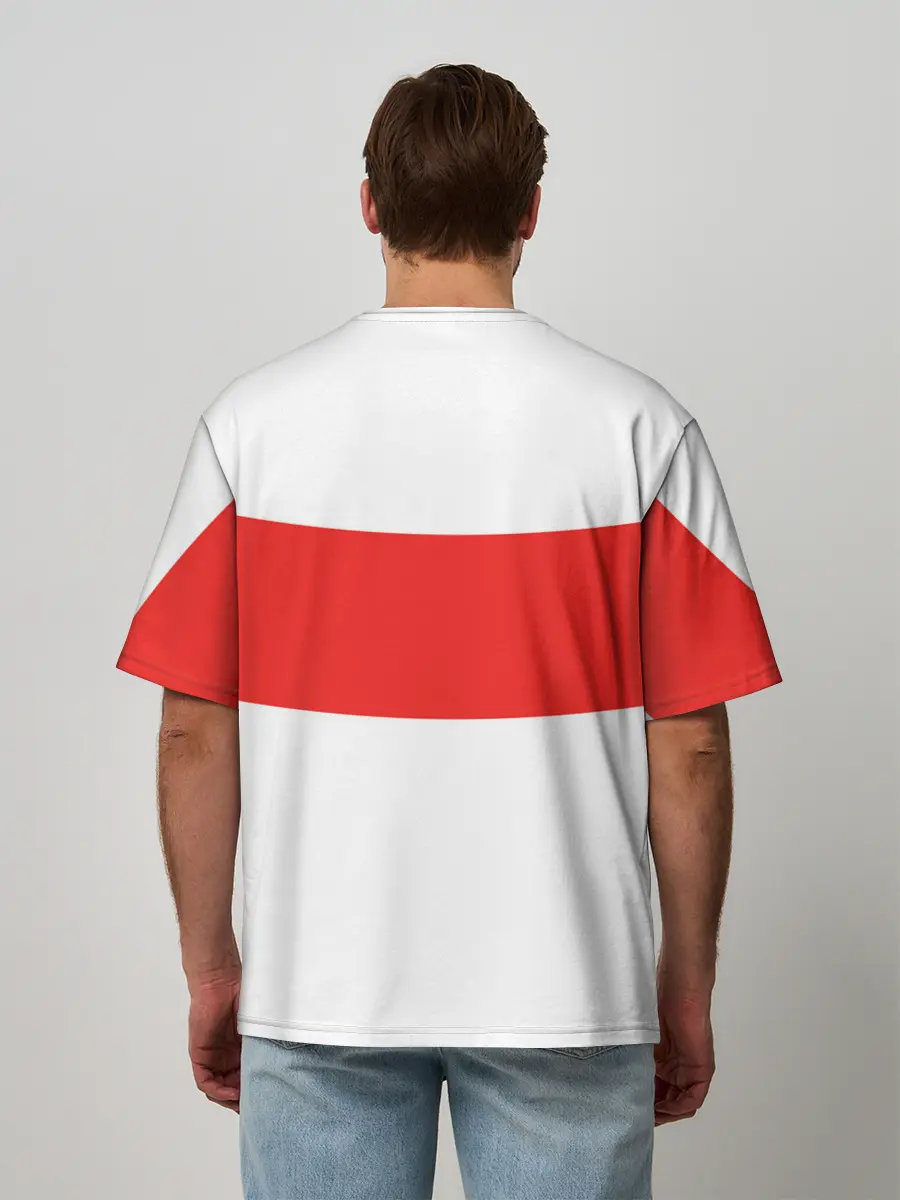 Мужская футболка оверсайз / Чёрный клевер Аста красная полоса