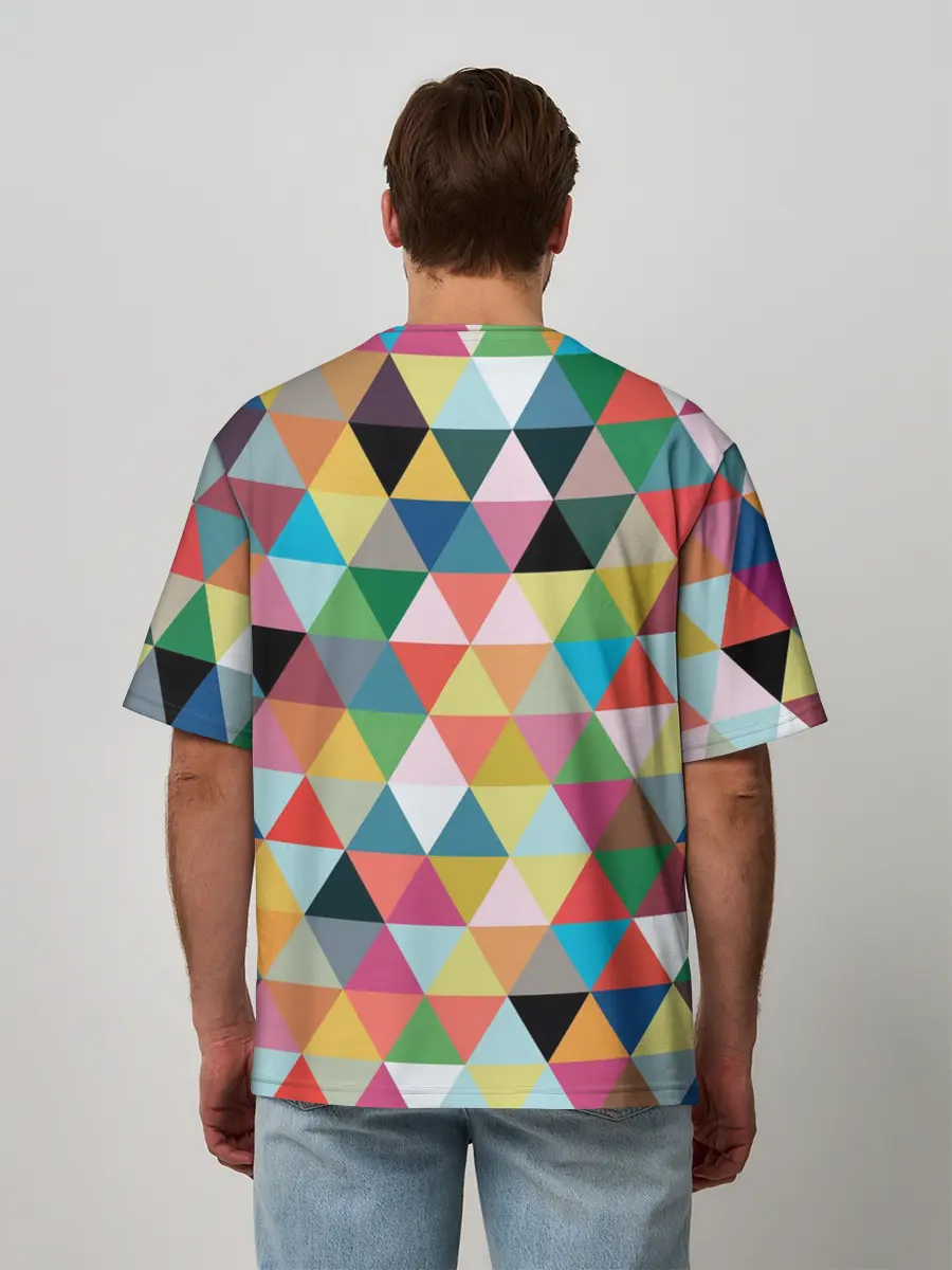 Мужская футболка оверсайз / хипстерский паттерн