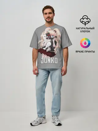 Мужская футболка оверсайз / MONOKUMA / JUNKO