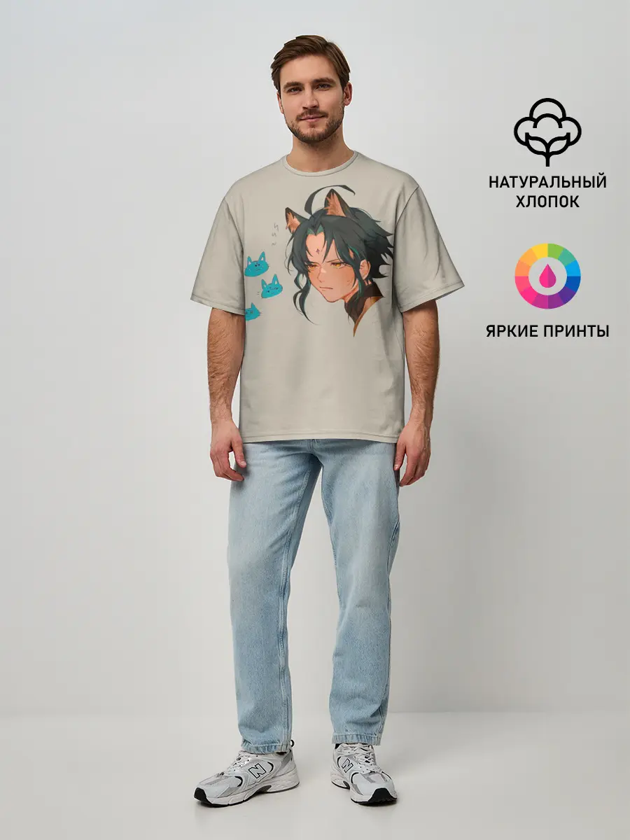 Мужская футболка оверсайз / Сяо из Genshin Impact