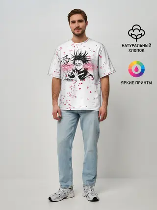 Мужская футболка оверсайз / Манга Аниме Любовь Сердце