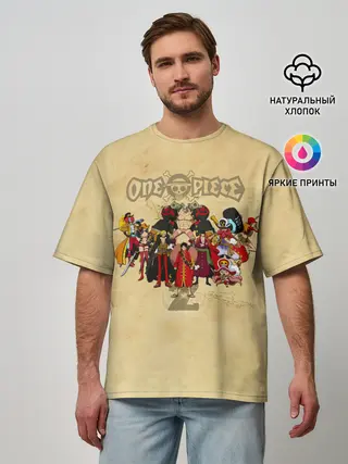 Мужская футболка оверсайз / One Piece. Большой куш