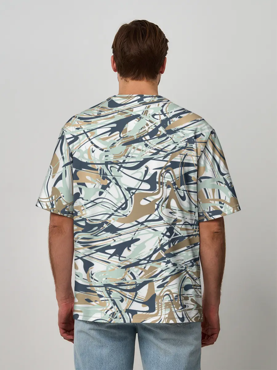 Мужская футболка оверсайз / Узор красками