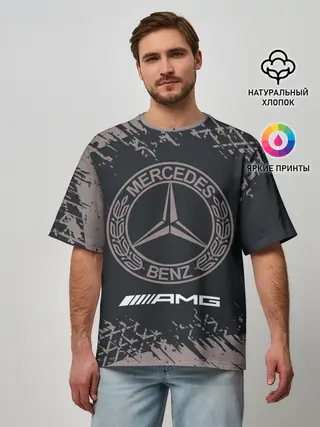 Мужская футболка оверсайз / MERCEDES / Мерседес