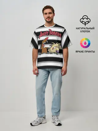 Мужская футболка оверсайз / Крутые Бобры