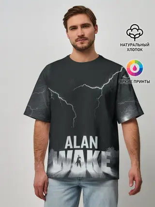 Мужская футболка оверсайз / Alan Wake | Dark Place