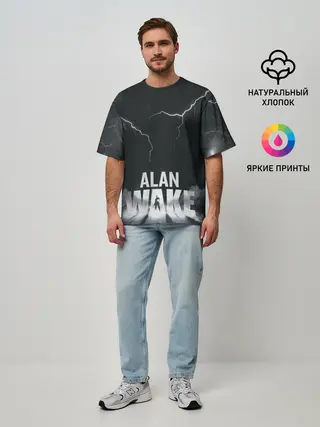 Мужская футболка оверсайз / Alan Wake | Dark Place