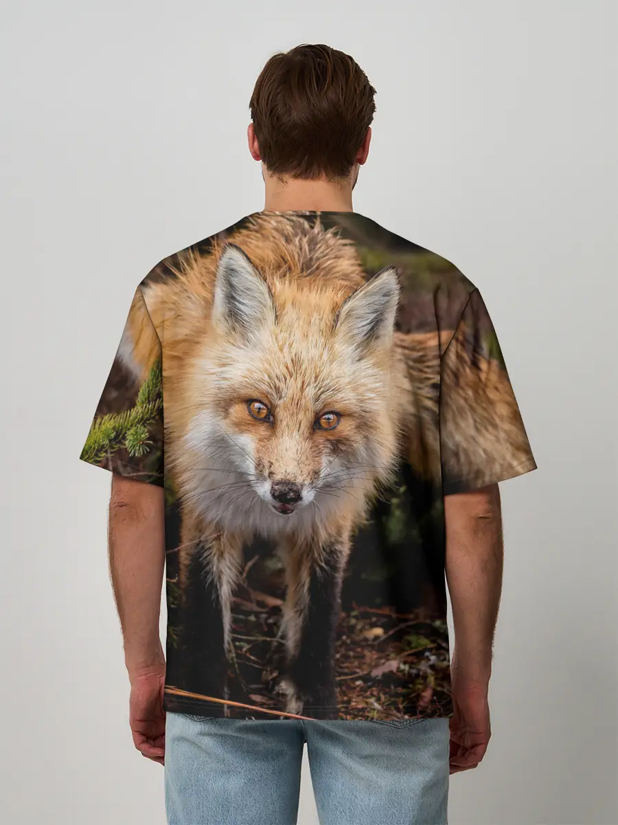 Мужская футболка оверсайз / Лиса