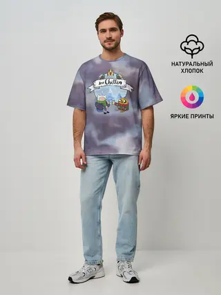 Мужская футболка оверсайз / Фин и Джейк