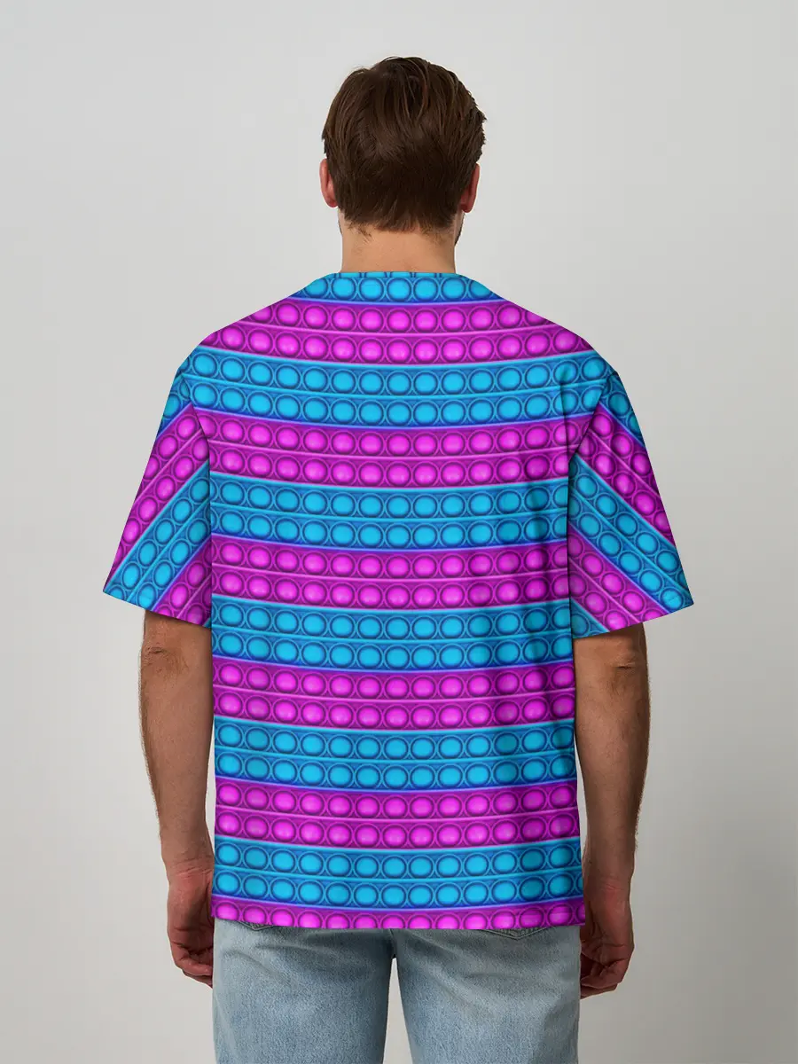 Мужская футболка оверсайз / АНТИСТРЕСС POP it | ПОП-ИТ