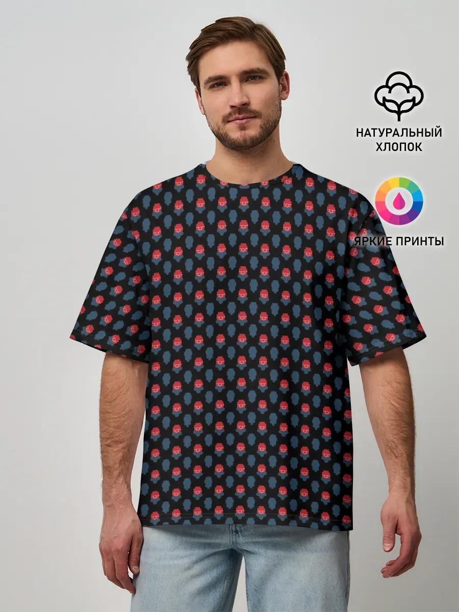 Мужская футболка оверсайз / Скандинавские орнаменты