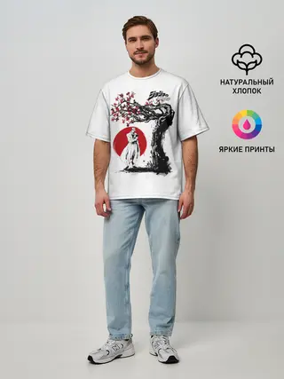 Мужская футболка оверсайз / Дзётаро сакура
