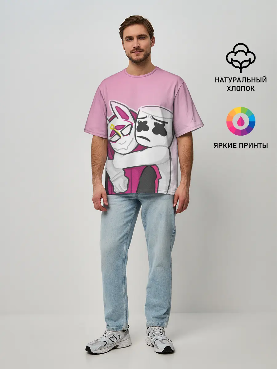 Мужская футболка оверсайз / Fortnite Marshmello