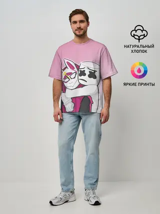 Мужская футболка оверсайз / Fortnite Marshmello