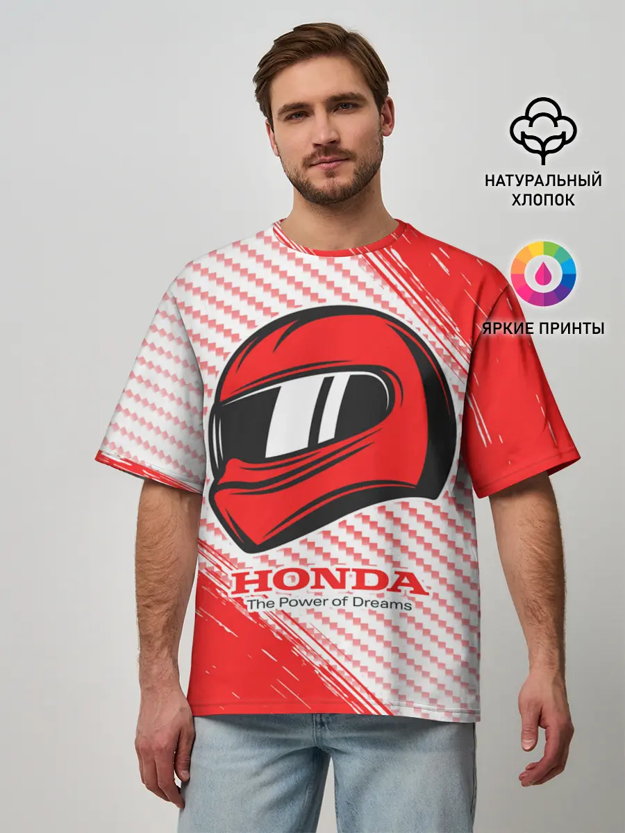 Мужская футболка оверсайз / Honda - Strokes