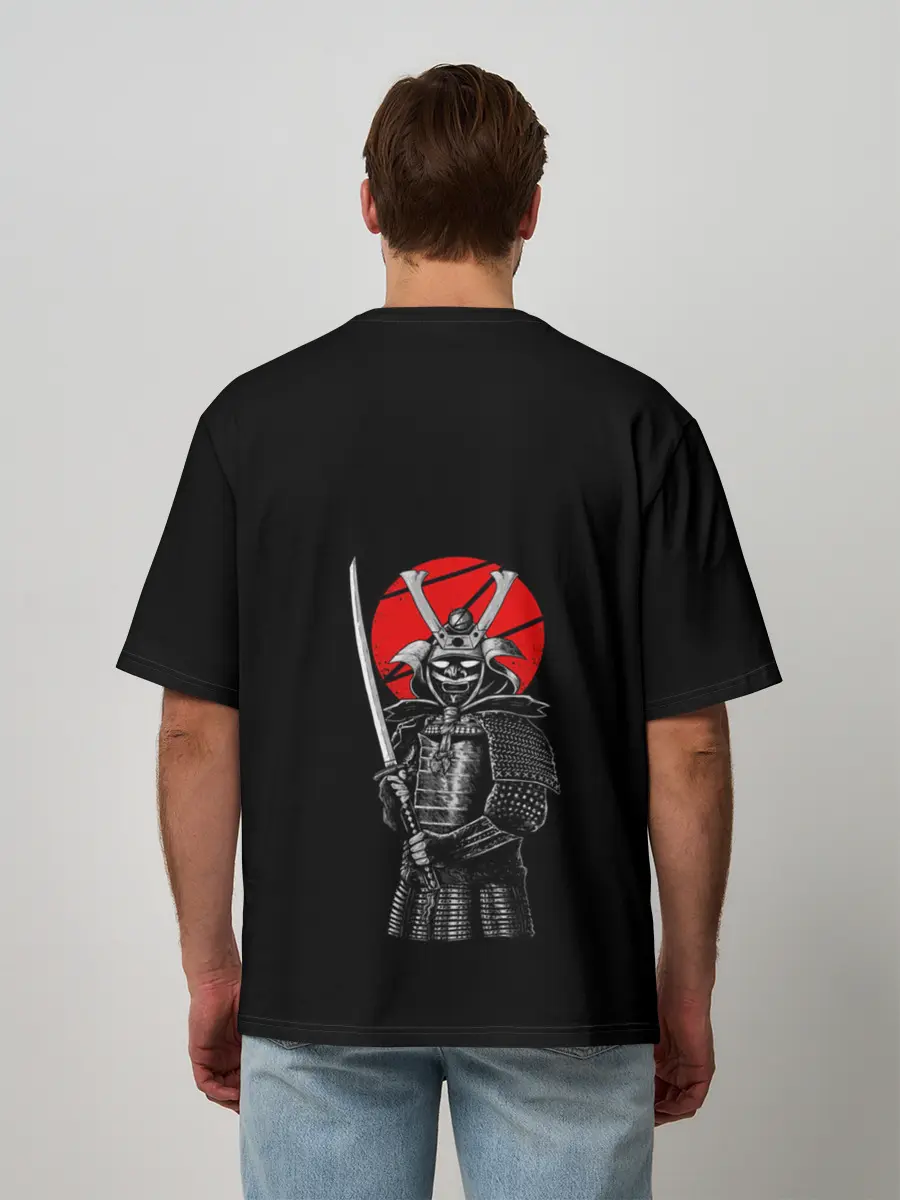 Мужская футболка оверсайз / СамураЙ на спине