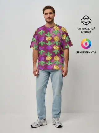 Мужская футболка оверсайз / Репа и Свекла