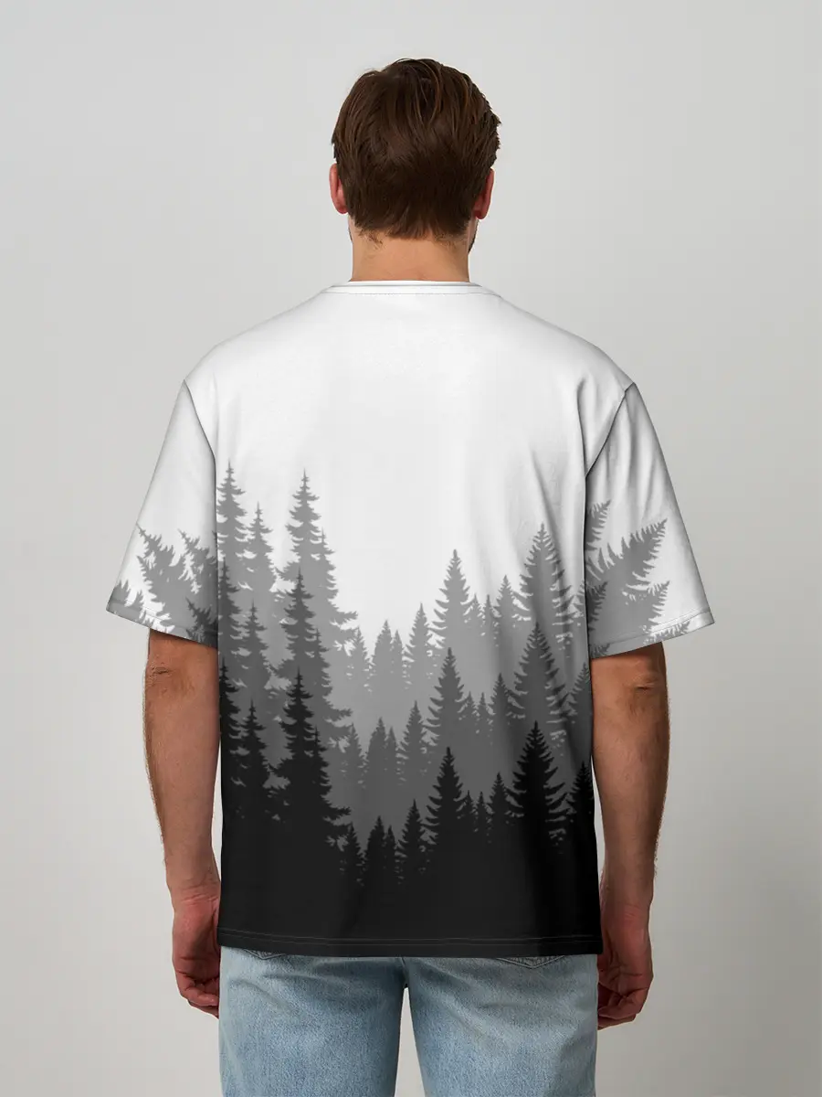 Мужская футболка оверсайз / Темный Лес