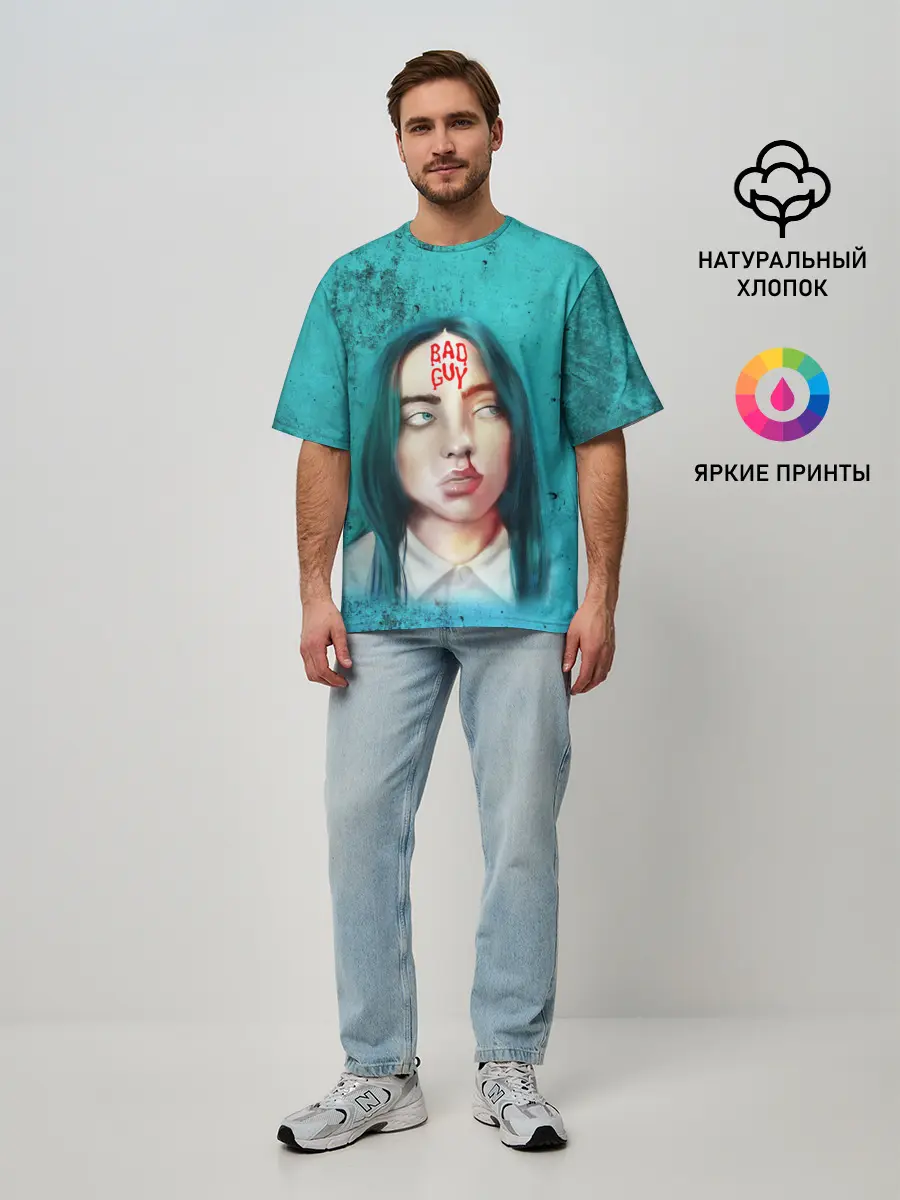 Мужская футболка оверсайз / BAD GUY | BILLIE EILISH