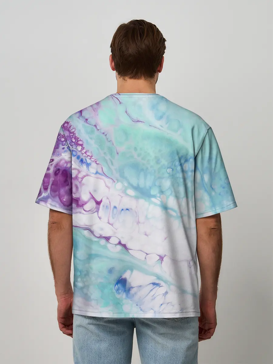 Мужская футболка оверсайз / Цветная морская пена