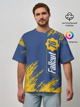 Мужская футболка оверсайз / FALLOUT_76.