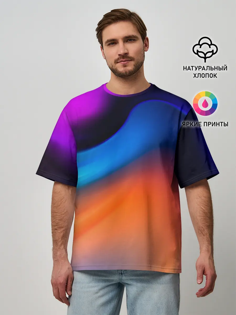 Мужская футболка оверсайз / Цветной шум