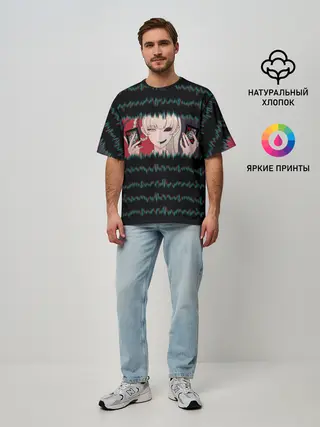 Мужская футболка оверсайз / Какэгуруи | Безумный азарт