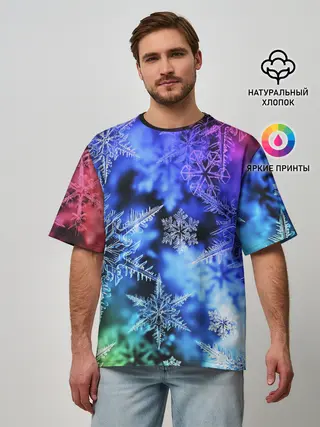 Мужская футболка оверсайз / ЗИМНЕЕ УТРО