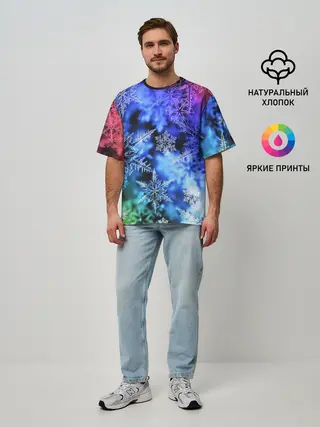 Мужская футболка оверсайз / ЗИМНЕЕ УТРО