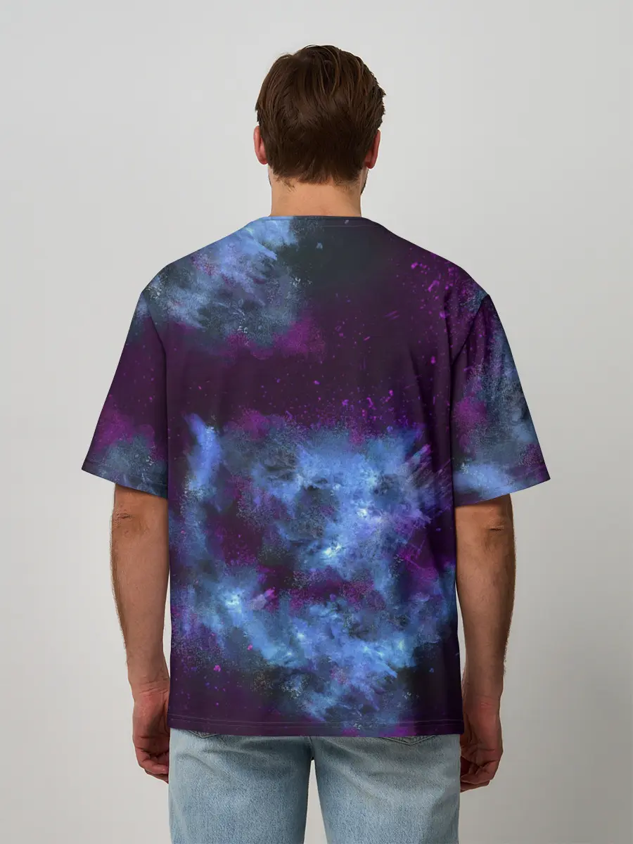 Мужская футболка оверсайз / CS GO Blue smoke