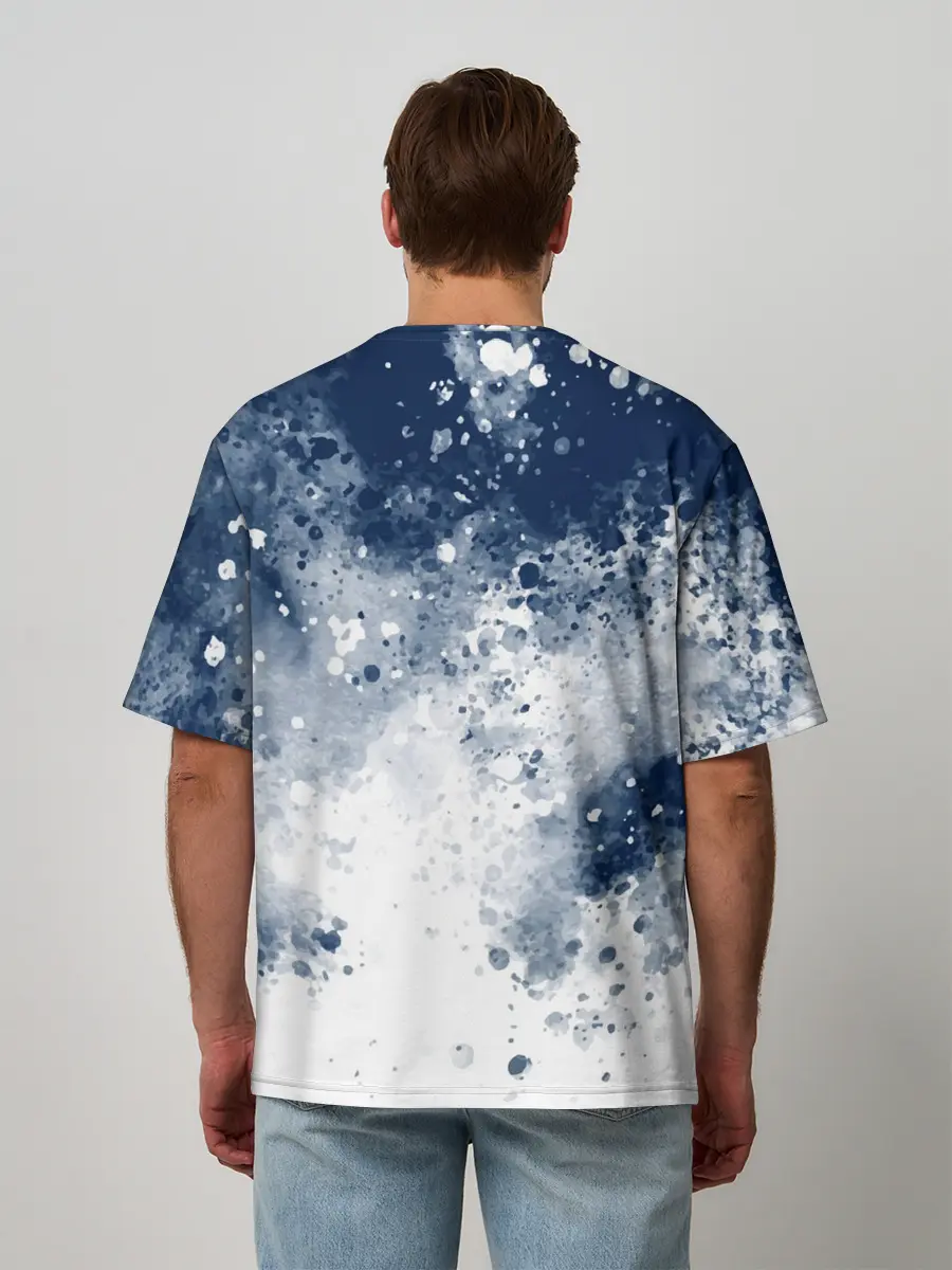 Мужская футболка оверсайз / Чернильные капли