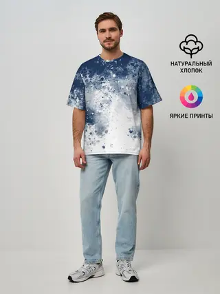 Мужская футболка оверсайз / Чернильные капли