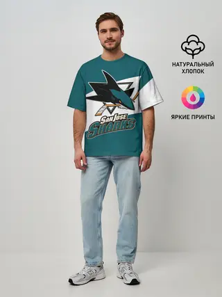 Мужская футболка оверсайз / Сан Хосе Шаркс