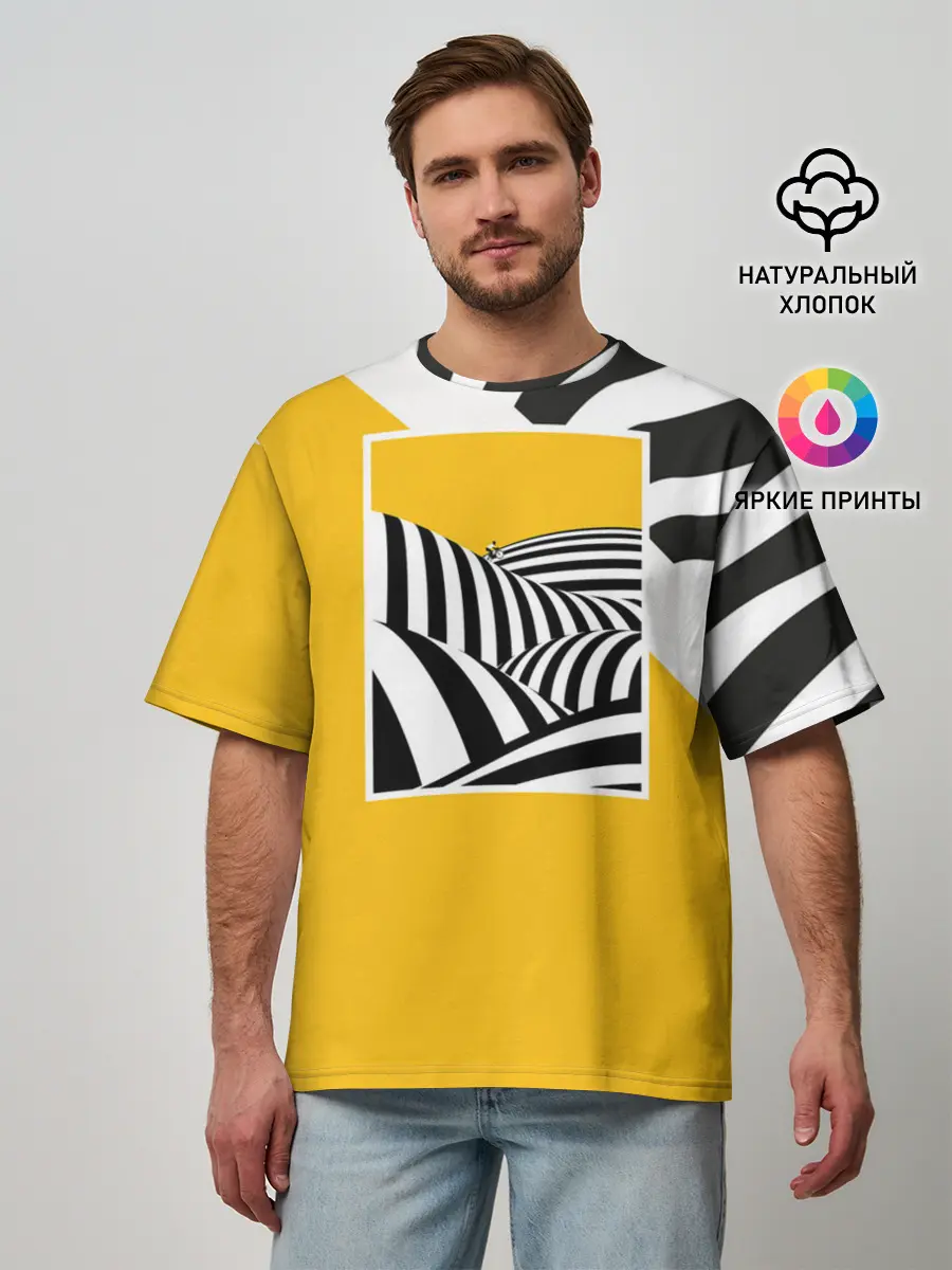 Мужская футболка оверсайз / Крути педали