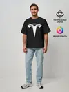 Мужская футболка оверсайз / TESLA SPACE