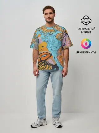 Мужская футболка оверсайз / Граффити арт