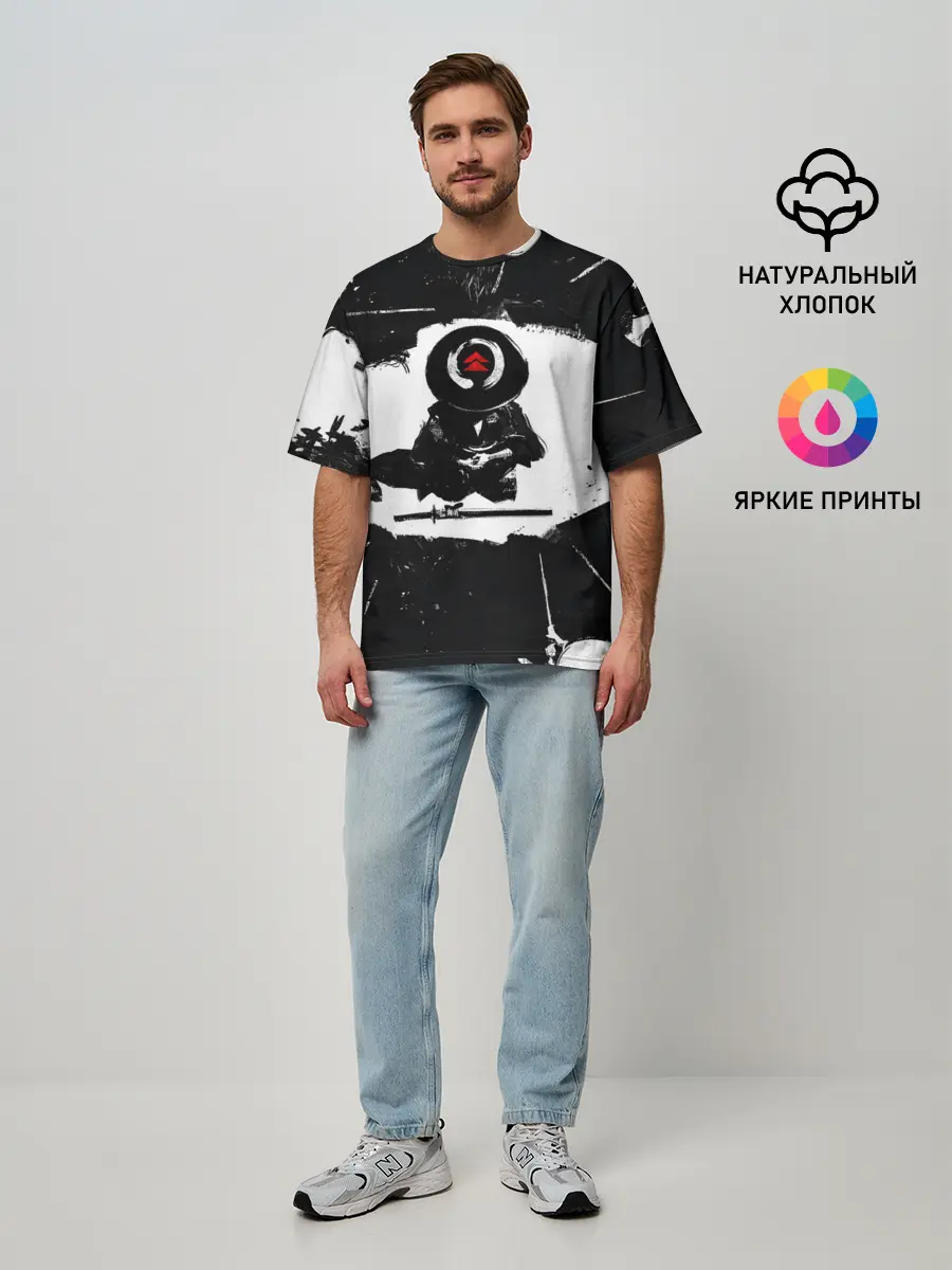 Мужская футболка оверсайз / Ghost of Tsushim | Призрак Цусимы