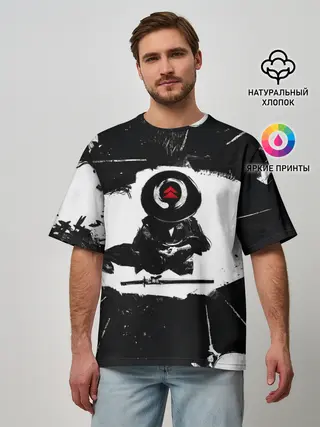 Мужская футболка оверсайз / Ghost of Tsushim | Призрак Цусимы