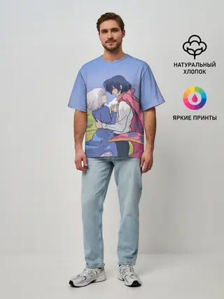 Мужская футболка оверсайз / Ходячий замок Howl