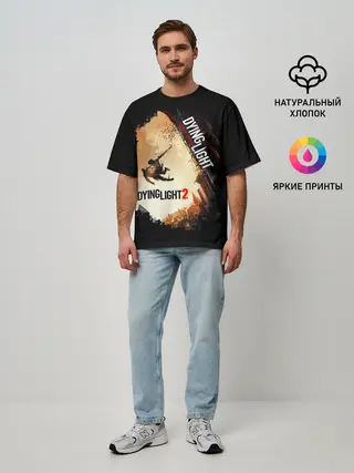 Мужская футболка оверсайз / DYING LIGHT 2 NEW WORLD