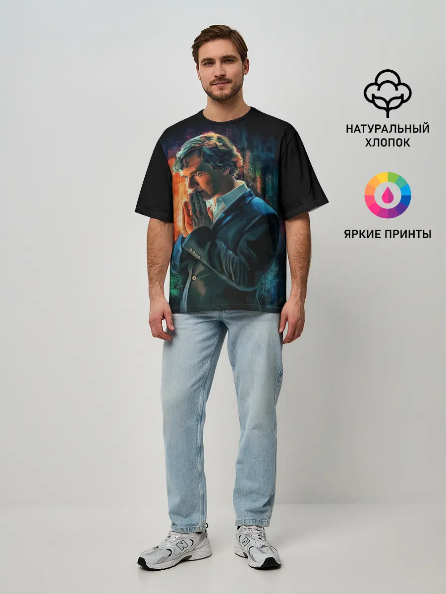 Мужская футболка оверсайз / Sherlock