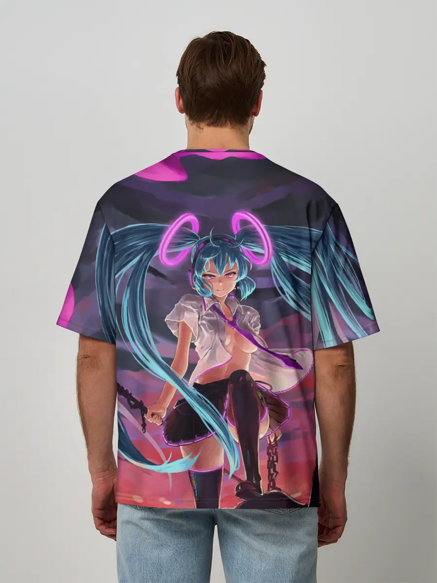 Мужская футболка оверсайз / Geisga Hatsune Miku