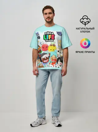 Мужская футболка оверсайз / Toca Boca | Тока Бока все персонажи