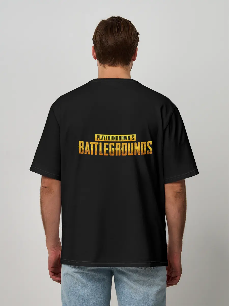 Мужская футболка оверсайз / PUBG | 18+