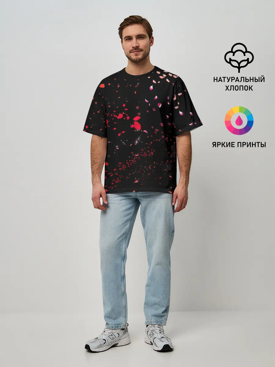 Мужская футболка оверсайз / Лепестки | Casual