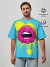 Мужская футболка оверсайз / Donut lips