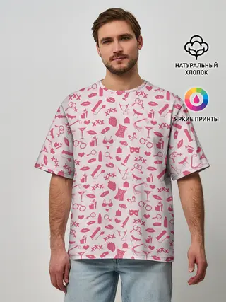 Мужская футболка оверсайз / Клубничка