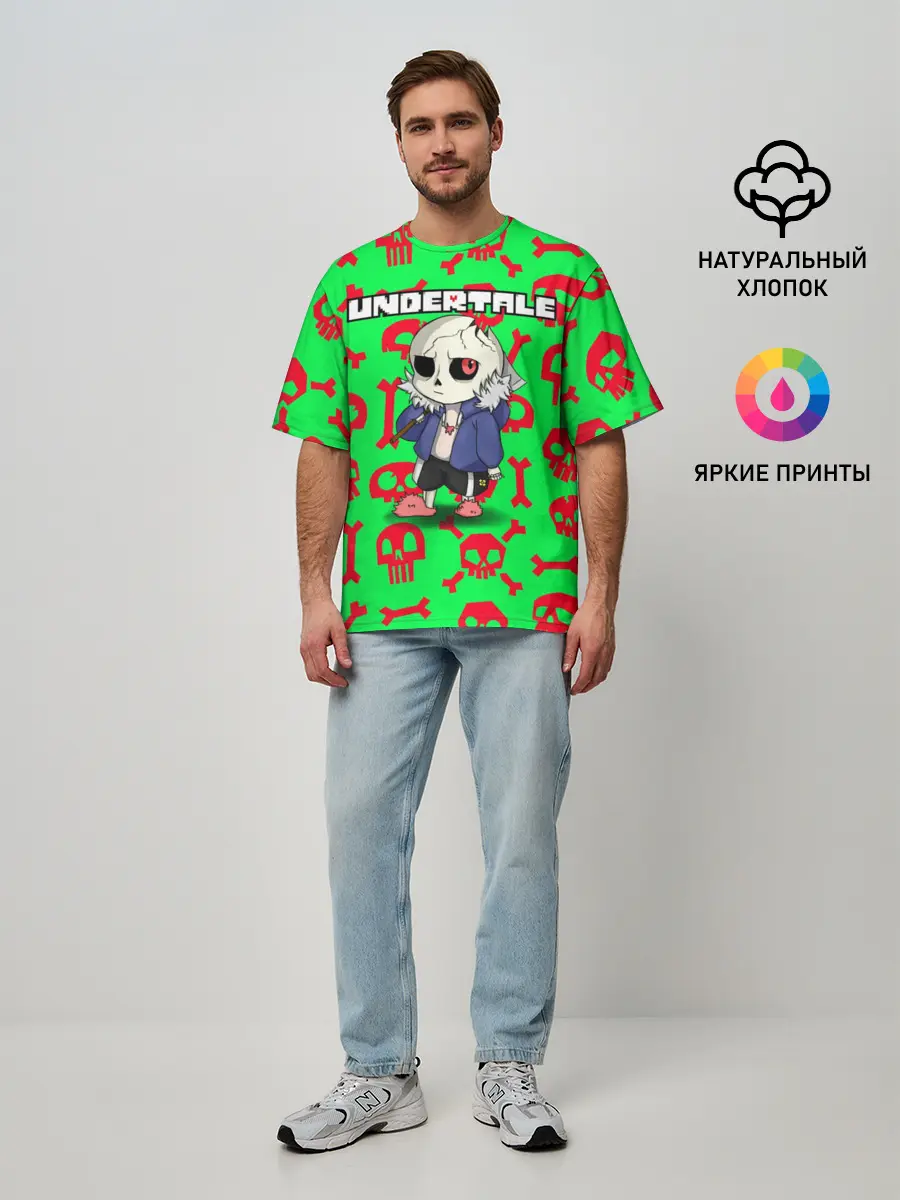 Мужская футболка оверсайз / Undertale | Sans