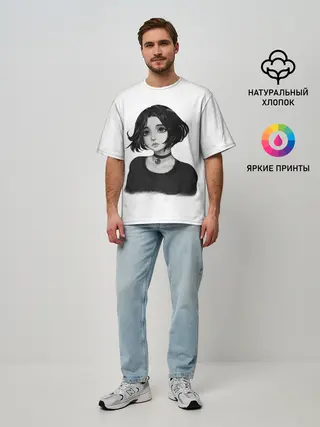 Мужская футболка оверсайз / Девушка Думер