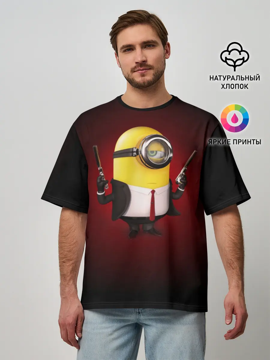 Мужская футболка оверсайз / Hitman __